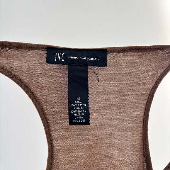 Y2K INC International Concepts Brown Sequin Tank Top Size Medium - Picture 2 of 5